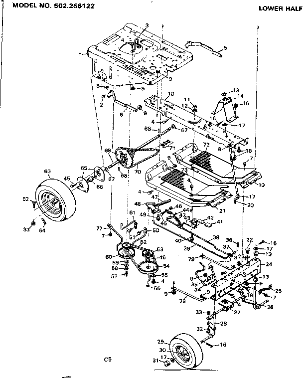 Craftsman 502256122 lower half diagram
