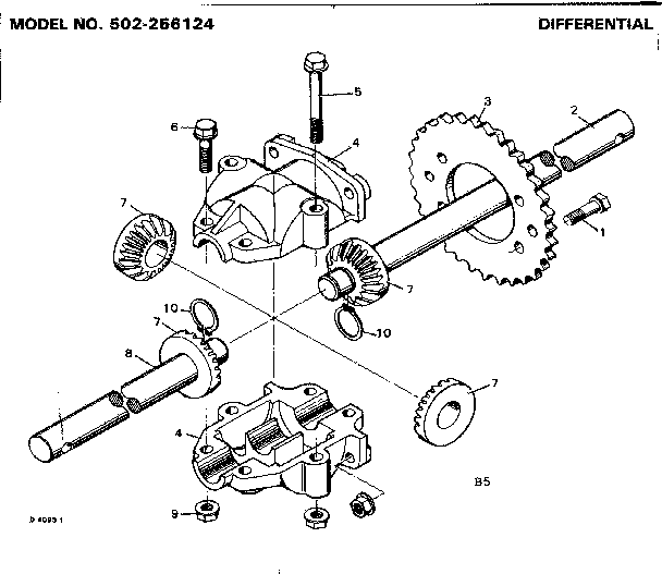 Craftsman 502256124 differential diagram