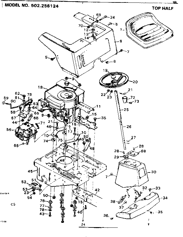 Craftsman 502256124 top half diagram