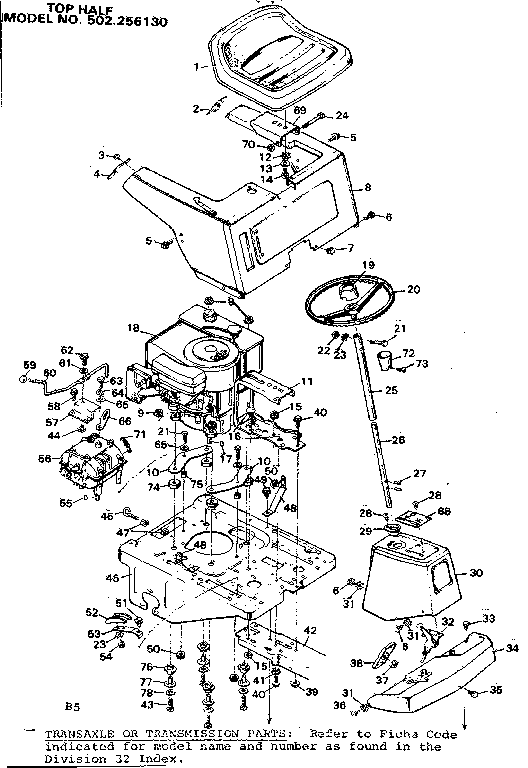 Craftsman 502256130 top half diagram