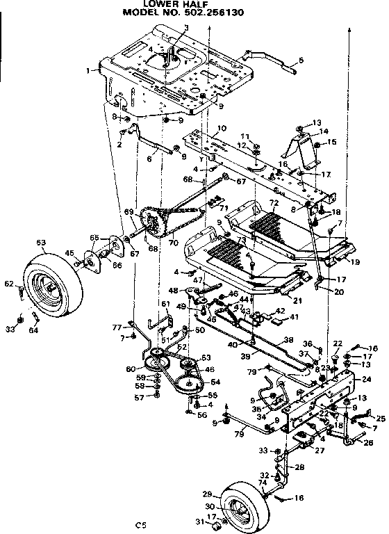 Craftsman 502256130 lower half diagram