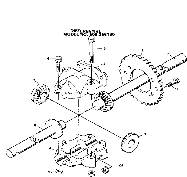 Craftsman 502256130 differential diagram