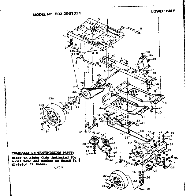 Craftsman 5022561321 lower half diagram