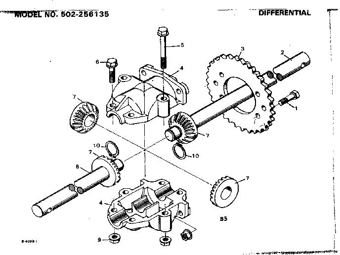 Craftsman 502256135 differential diagram