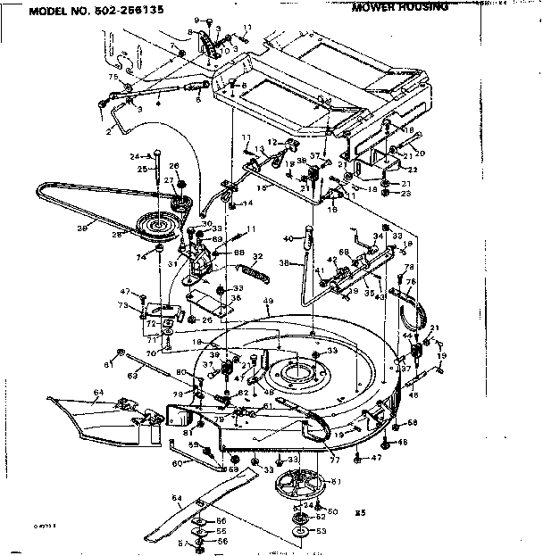 Craftsman 502256135 mower housing diagram