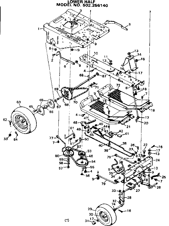 Craftsman 502256140 lower half diagram