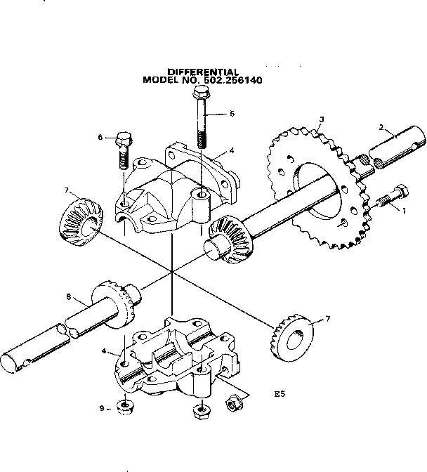 Craftsman 502256140 differential diagram