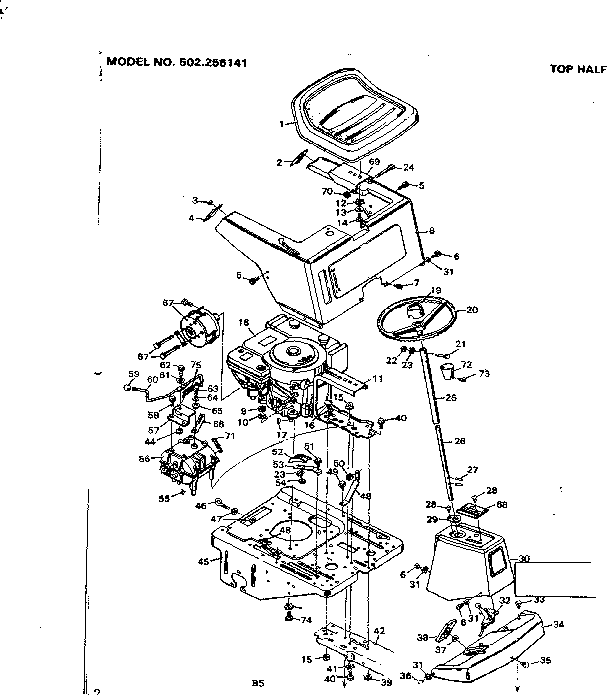 Craftsman 502256141 top half diagram