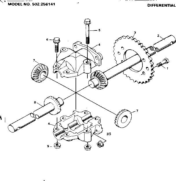 Craftsman 502256141 differential diagram
