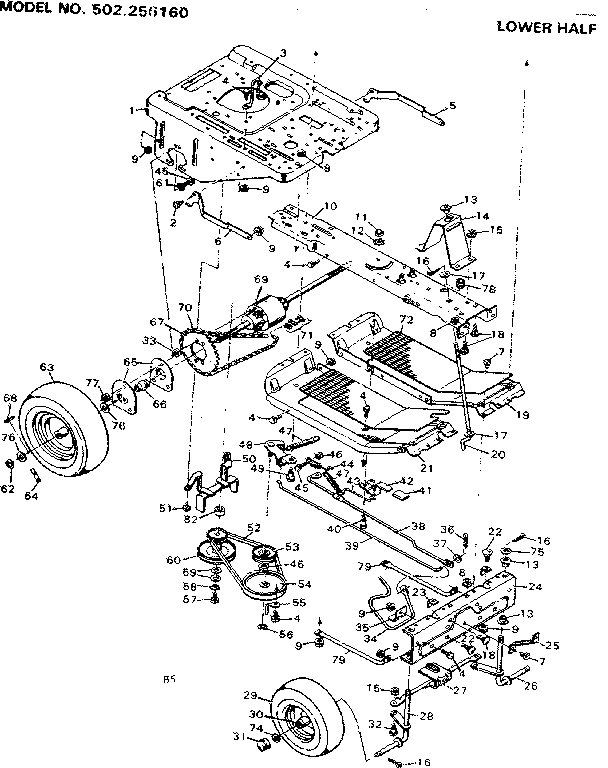 Craftsman 502256160 lower half diagram