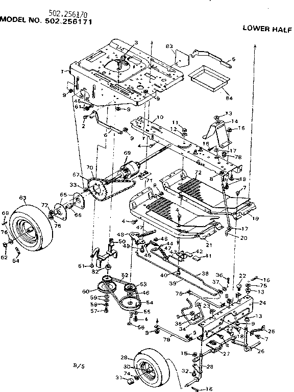 Craftsman 502256171 loer half diagram