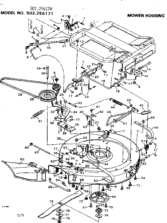 Craftsman 502256171 mower housing diagram