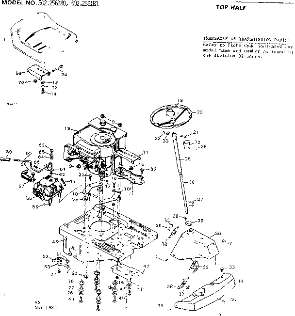 Craftsman 502256181 top half diagram