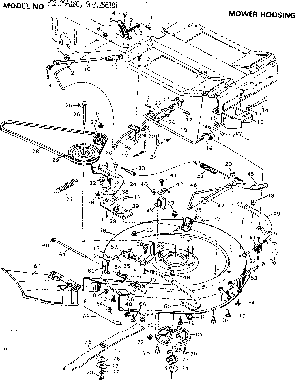 Craftsman 502256181 mower housing diagram