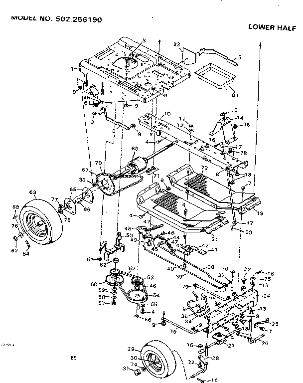 Craftsman 502256190 lower half diagram