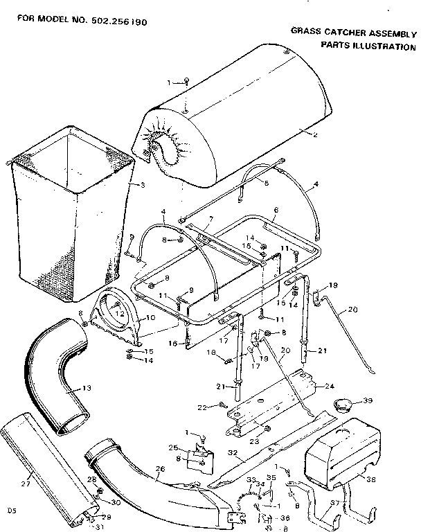 Craftsman 502256190 gras. cat. assm diagram