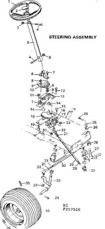 Craftsman 502257010 steering assembly diagram