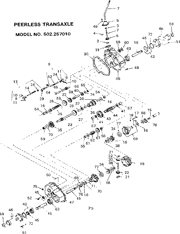 Craftsman 502257010 peerless transaxle diagram
