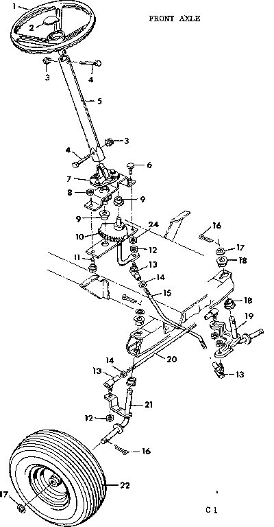 Craftsman 50225800 10 lawn tractor/front axle diagram