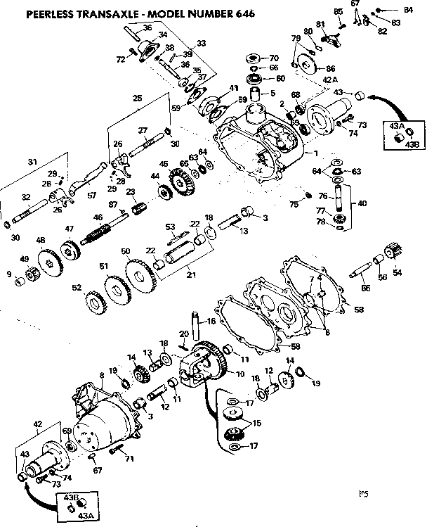 Craftsman 50225800 10 lawn tractor/peerless transaxle diagram