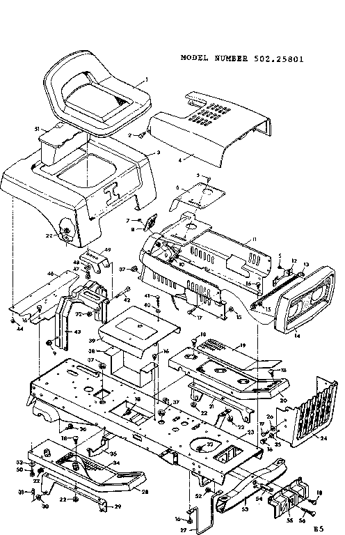 Craftsman 50225801 10 lawn tractor diagram