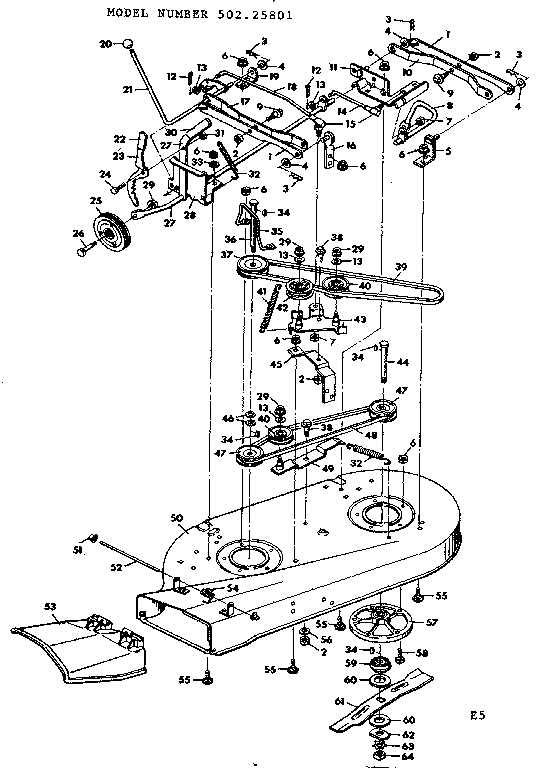 Craftsman 50225801 10 lawn tractor diagram