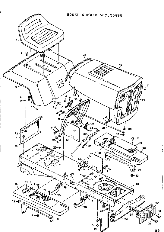 Craftsman 50225890 10 lawn tractor diagram