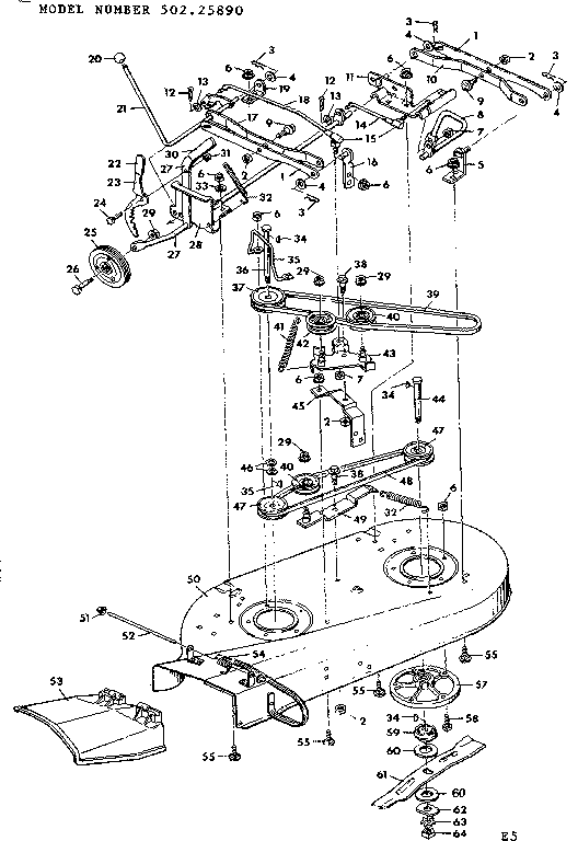 Craftsman 50225890 10 lawn tractor diagram