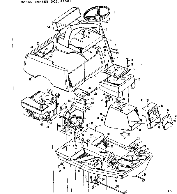 Craftsman 50281301 top half diagram