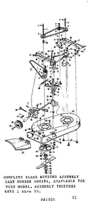 Craftsman 50281301 blade housing diagram