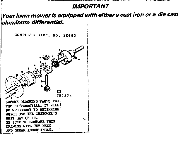 Craftsman 50281375 complete diff. diagram