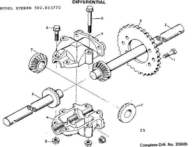 Craftsman 502813770 differential diagram