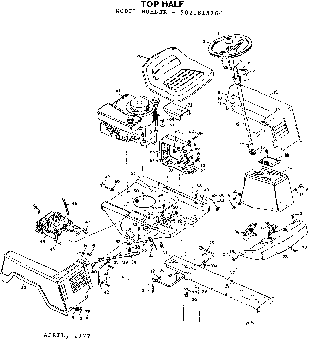 Craftsman 502813780 top half diagram