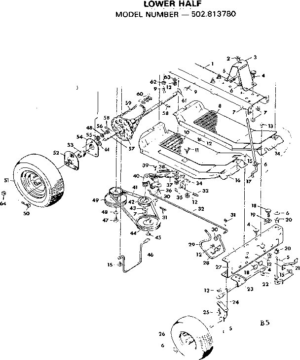 Craftsman 502813780 lower half diagram