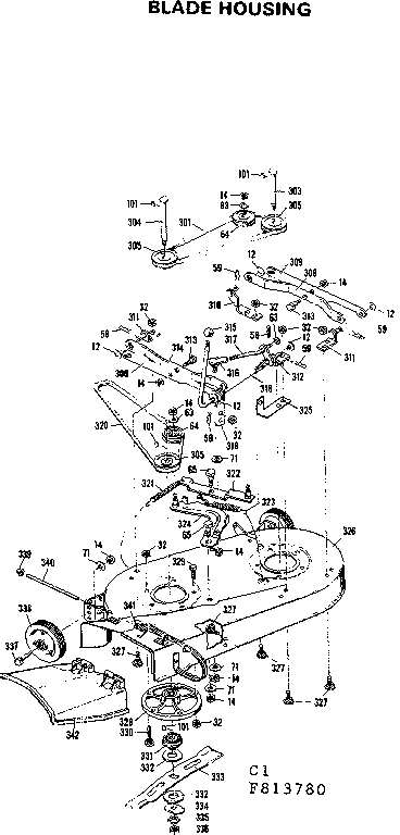 Craftsman 502813780 blade housing diagram