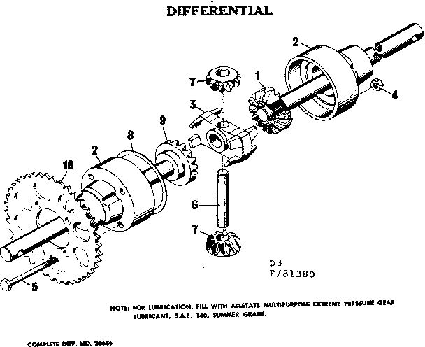 Craftsman 50281380 differential diagram