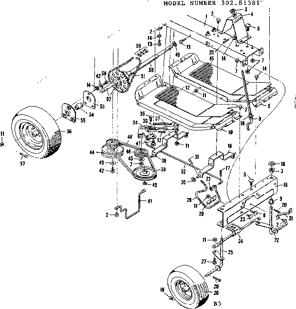 Craftsman 50281381 drive assembly diagram