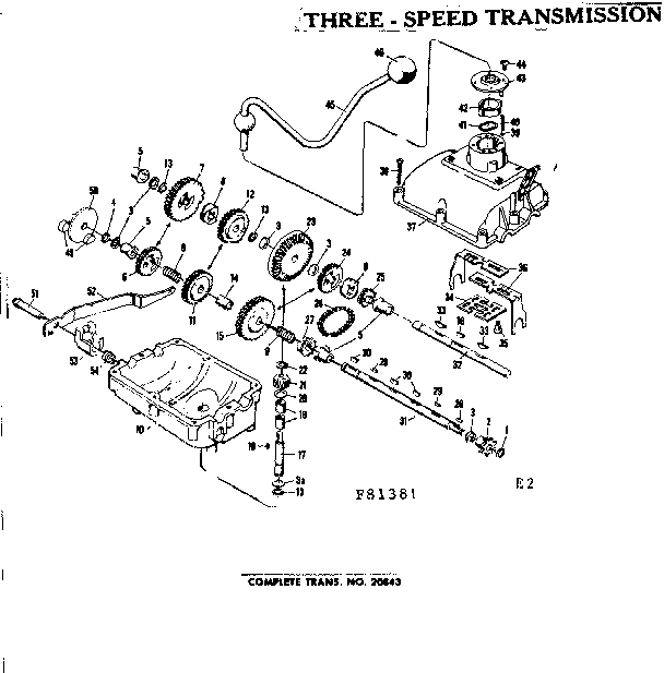 Craftsman 50281381 three-speed transmission diagram