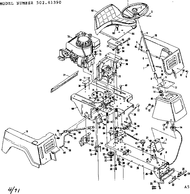 Craftsman 50281390 top half diagram