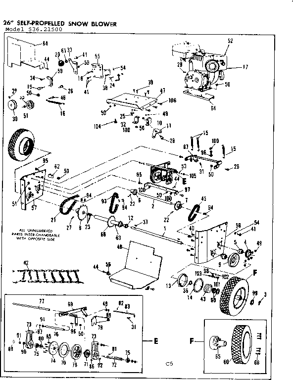Craftsman 53621500 drive assembly diagram
