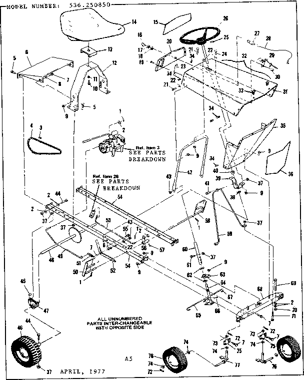 Craftsman 536250850 main frame diagram