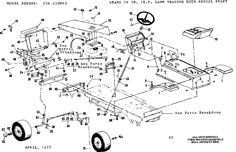Craftsman 536250860 main frame diagram