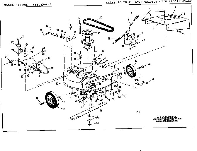 Craftsman 536250860 mower deck diagram