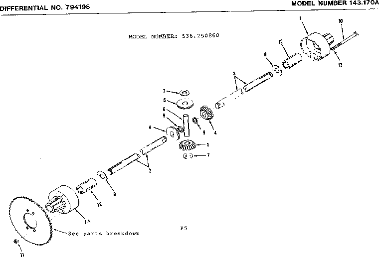 Craftsman 536250860 differential diagram