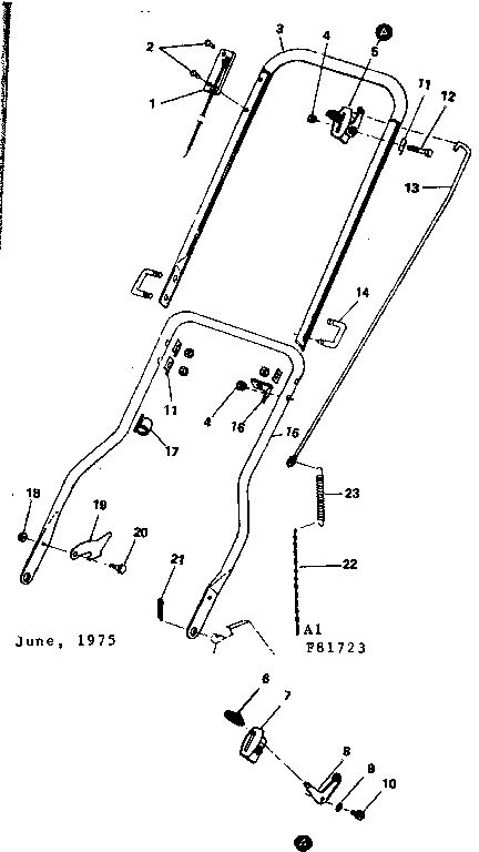Craftsman 53681723 handle assembly diagram