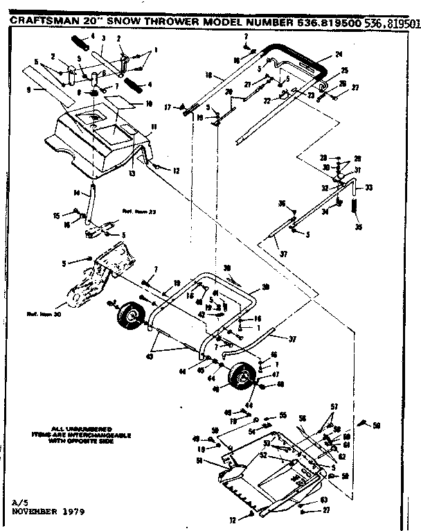 Craftsman 536819500 main frame diagram