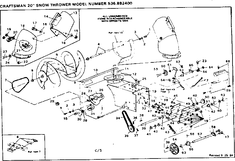 Craftsman 536882400 auger housing assembly diagram
