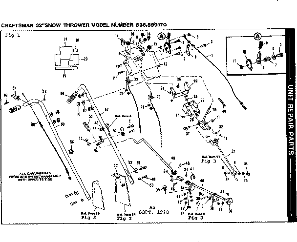 Craftsman 536899170 handle assembly diagram