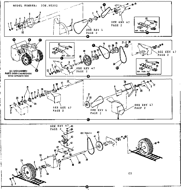 Craftsman 53690502 wheel assembly diagram