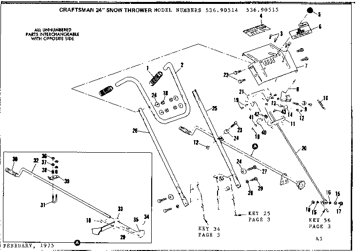 Craftsman 53690515 handle assembly diagram